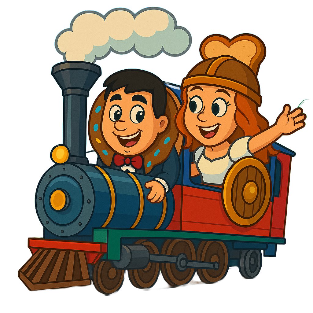 Jessica and Christopher arriving by train